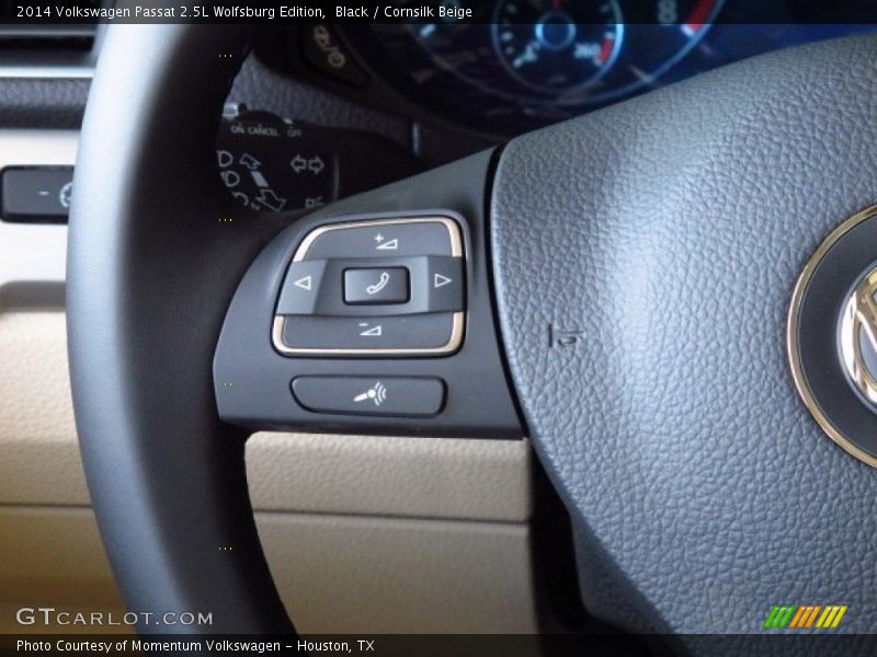 Black / Cornsilk Beige 2014 Volkswagen Passat 2.5L Wolfsburg Edition