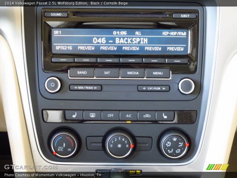 Black / Cornsilk Beige 2014 Volkswagen Passat 2.5L Wolfsburg Edition