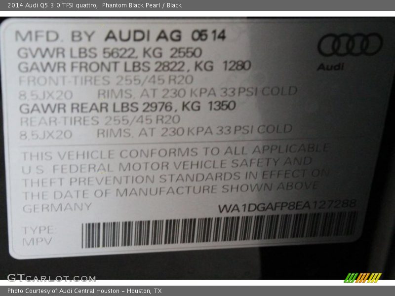 Phantom Black Pearl / Black 2014 Audi Q5 3.0 TFSI quattro
