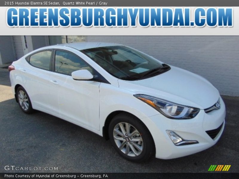 Quartz White Pearl / Gray 2015 Hyundai Elantra SE Sedan