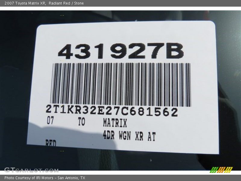Radiant Red / Stone 2007 Toyota Matrix XR