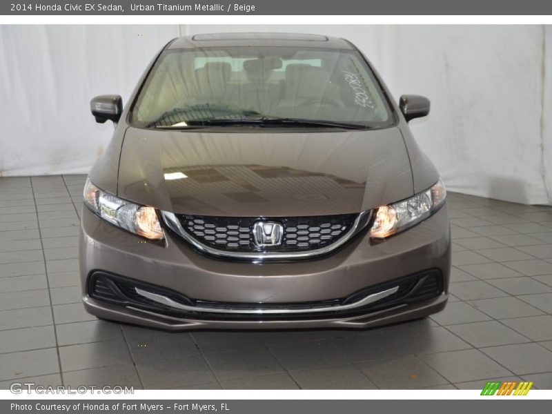 Urban Titanium Metallic / Beige 2014 Honda Civic EX Sedan