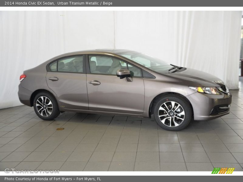 Urban Titanium Metallic / Beige 2014 Honda Civic EX Sedan