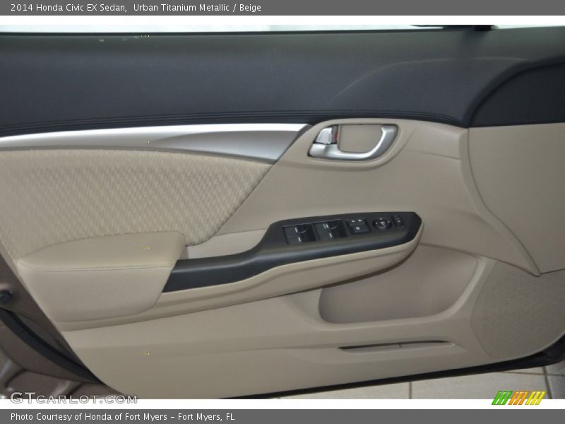 Urban Titanium Metallic / Beige 2014 Honda Civic EX Sedan