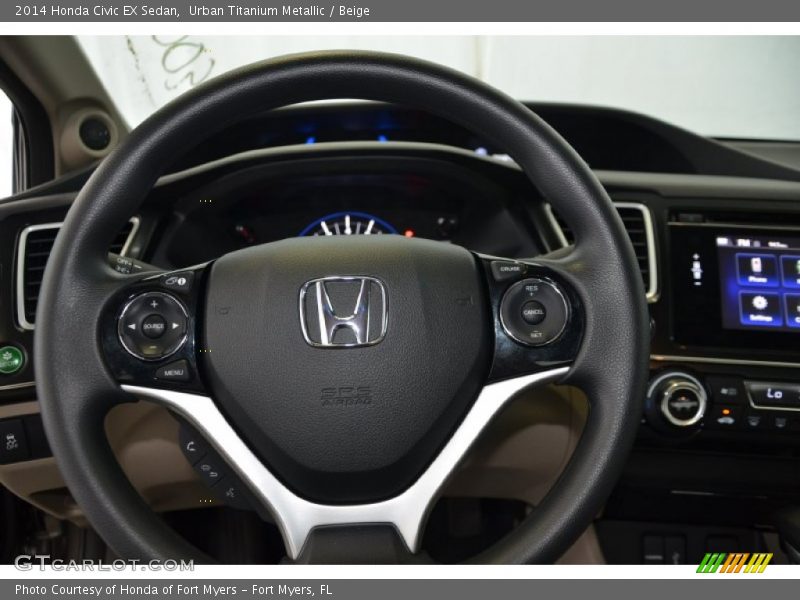 Urban Titanium Metallic / Beige 2014 Honda Civic EX Sedan