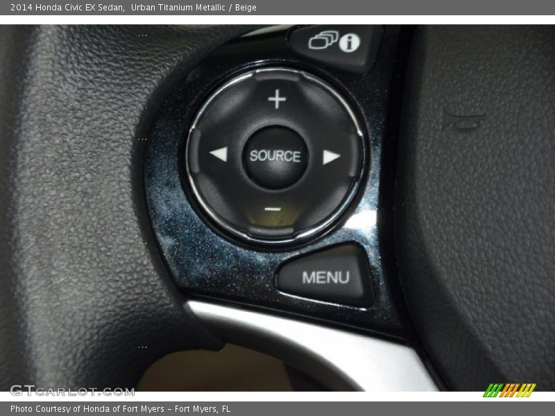 Urban Titanium Metallic / Beige 2014 Honda Civic EX Sedan