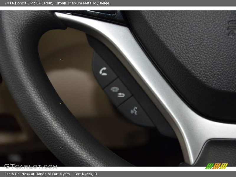 Urban Titanium Metallic / Beige 2014 Honda Civic EX Sedan