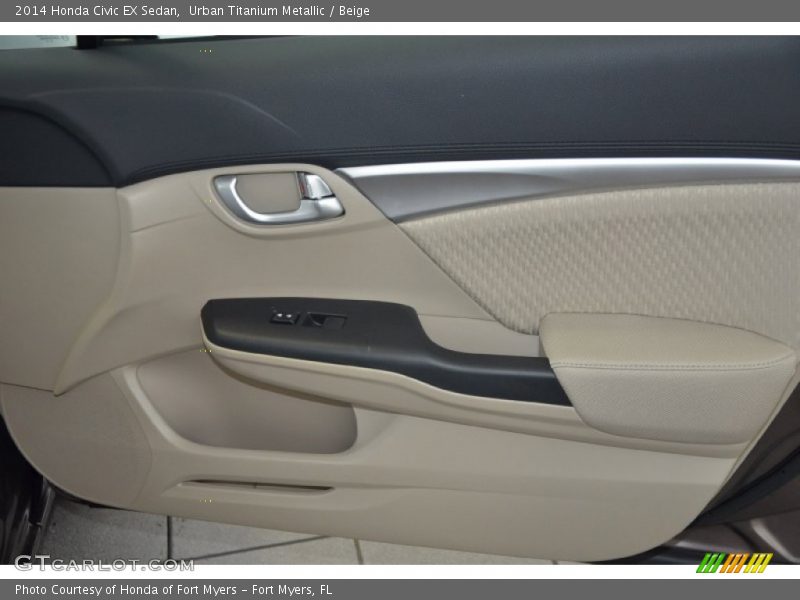 Urban Titanium Metallic / Beige 2014 Honda Civic EX Sedan