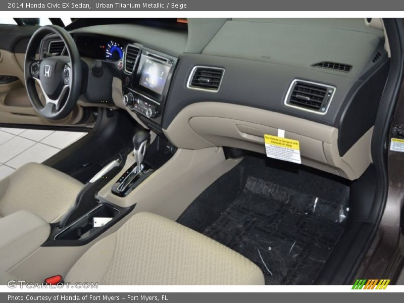 Urban Titanium Metallic / Beige 2014 Honda Civic EX Sedan