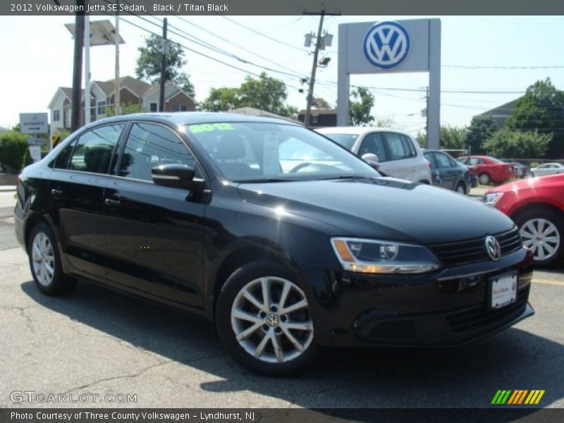 Black / Titan Black 2012 Volkswagen Jetta SE Sedan