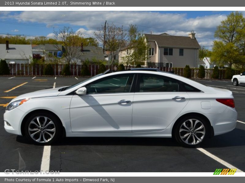 Shimmering White / Black 2013 Hyundai Sonata Limited 2.0T