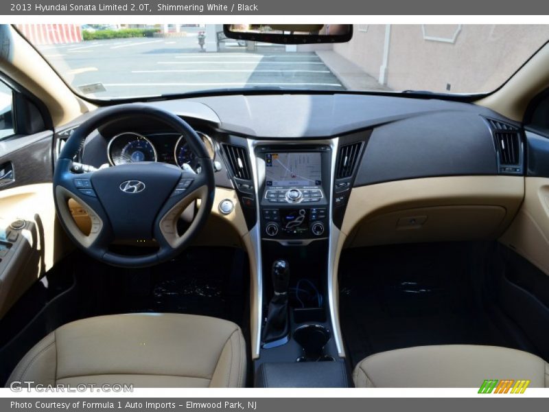 Shimmering White / Black 2013 Hyundai Sonata Limited 2.0T
