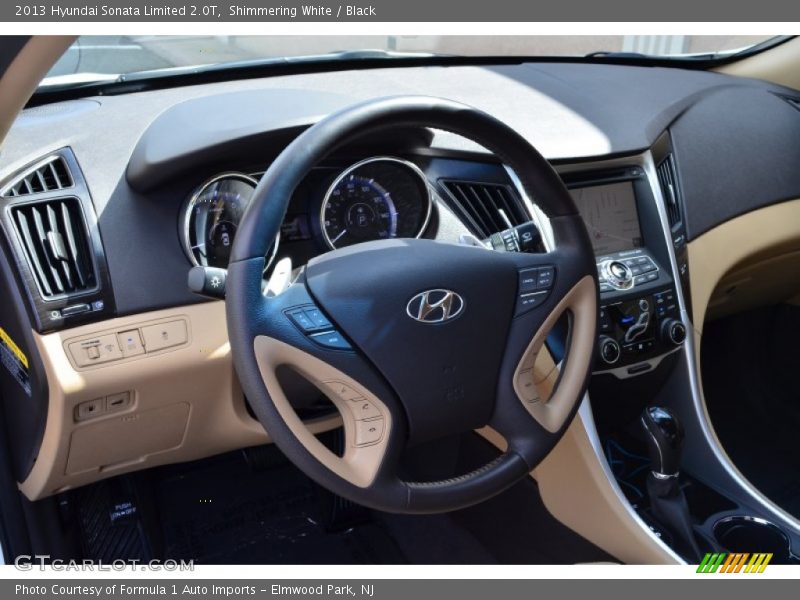 Shimmering White / Black 2013 Hyundai Sonata Limited 2.0T