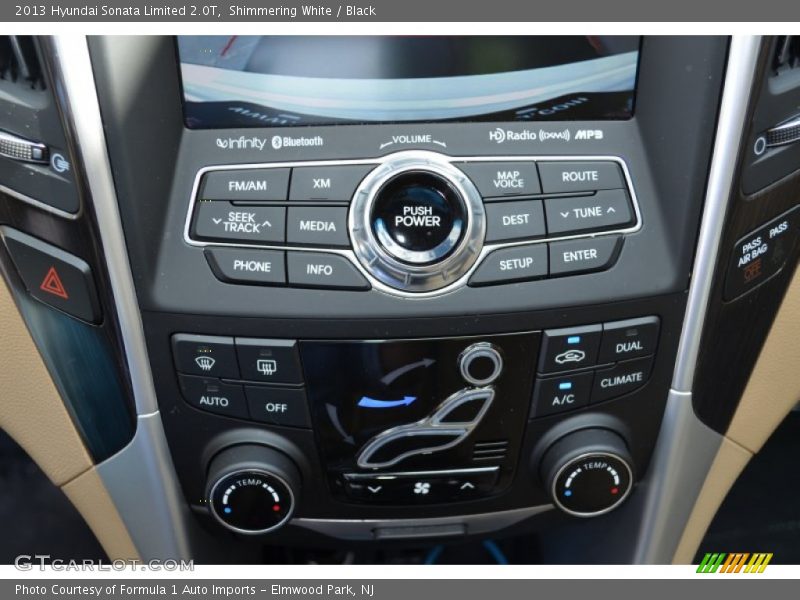 Shimmering White / Black 2013 Hyundai Sonata Limited 2.0T