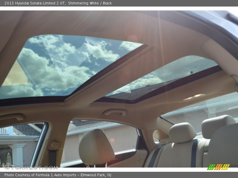 Shimmering White / Black 2013 Hyundai Sonata Limited 2.0T