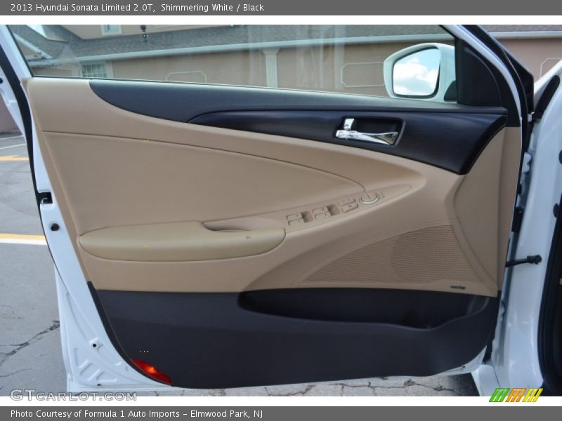 Shimmering White / Black 2013 Hyundai Sonata Limited 2.0T