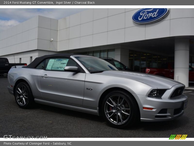 Ingot Silver / Charcoal Black 2014 Ford Mustang GT Convertible