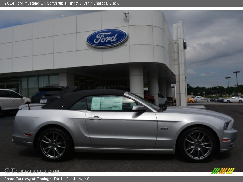 Ingot Silver / Charcoal Black 2014 Ford Mustang GT Convertible