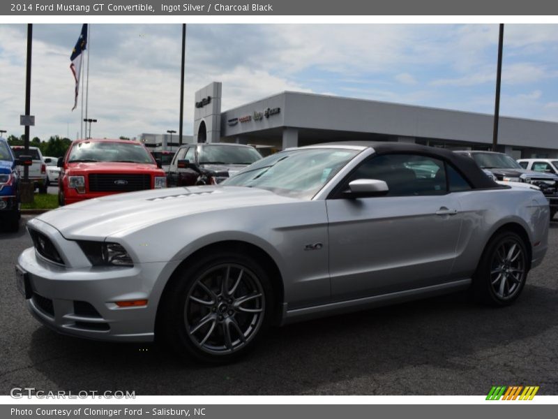 Ingot Silver / Charcoal Black 2014 Ford Mustang GT Convertible