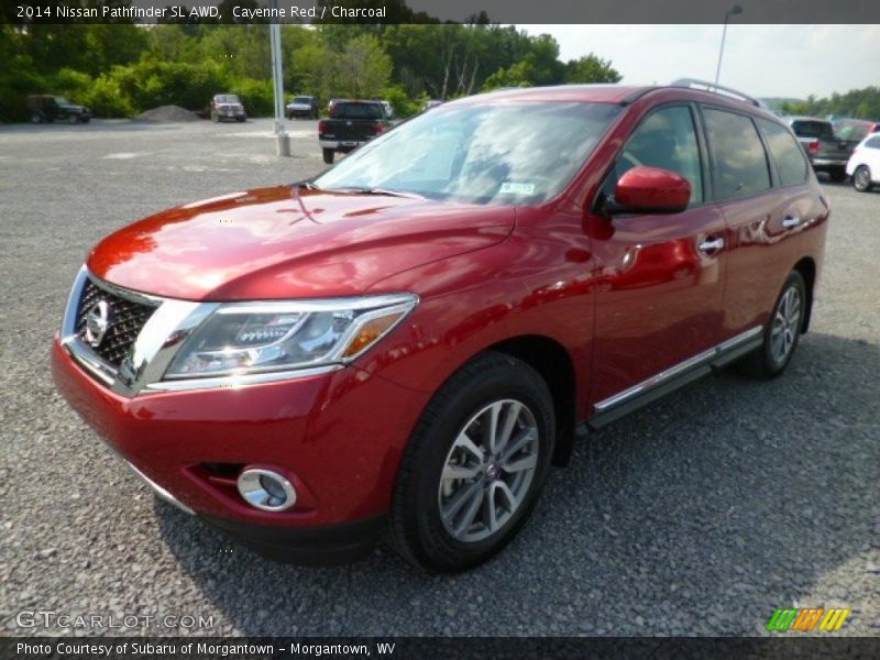 Cayenne Red / Charcoal 2014 Nissan Pathfinder SL AWD