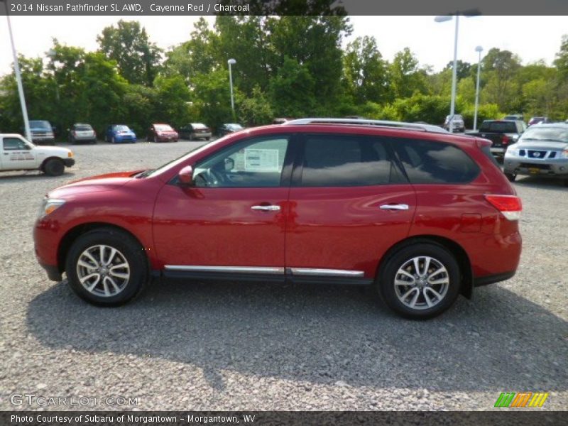 Cayenne Red / Charcoal 2014 Nissan Pathfinder SL AWD