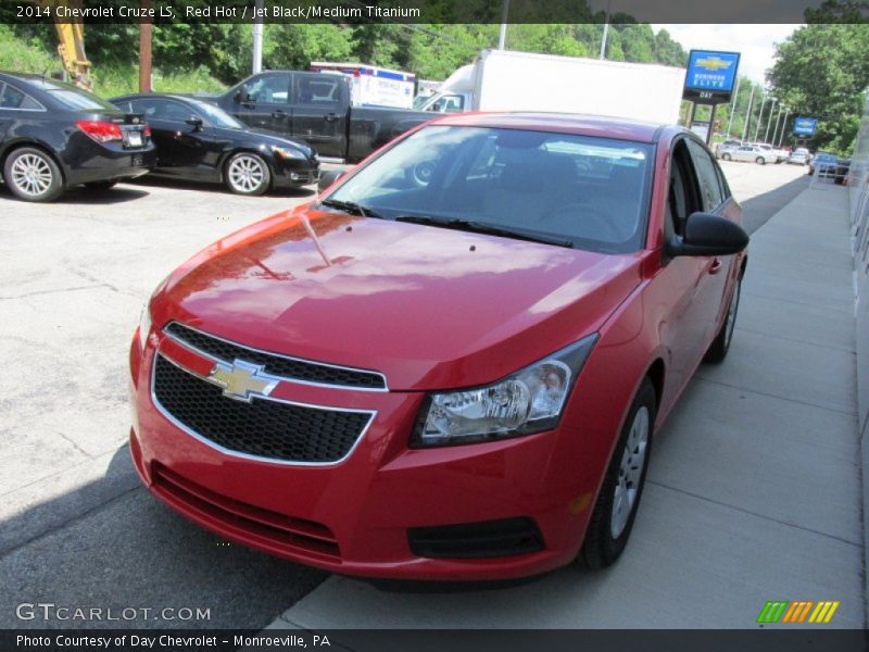 Red Hot / Jet Black/Medium Titanium 2014 Chevrolet Cruze LS