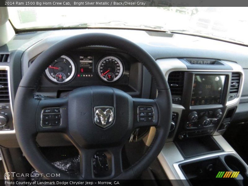 Bright Silver Metallic / Black/Diesel Gray 2014 Ram 1500 Big Horn Crew Cab