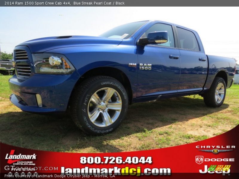 Blue Streak Pearl Coat / Black 2014 Ram 1500 Sport Crew Cab 4x4
