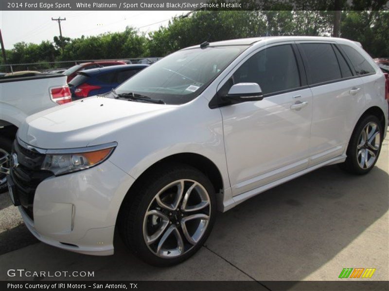 White Platinum / Sport Charcoal Black/Silver Smoke Metallic 2014 Ford Edge Sport
