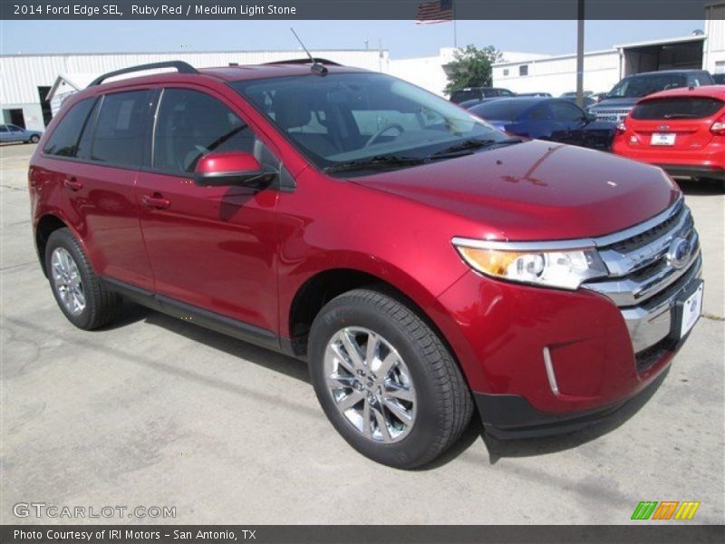 Ruby Red / Medium Light Stone 2014 Ford Edge SEL