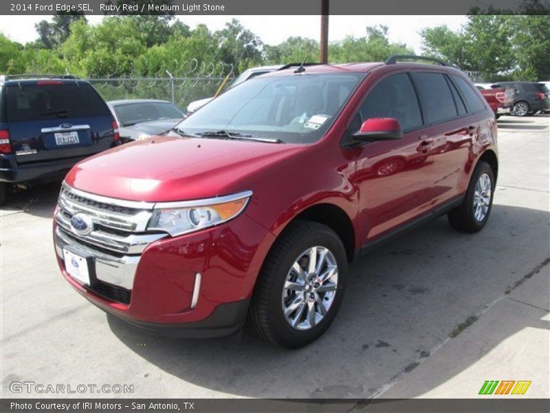 Ruby Red / Medium Light Stone 2014 Ford Edge SEL