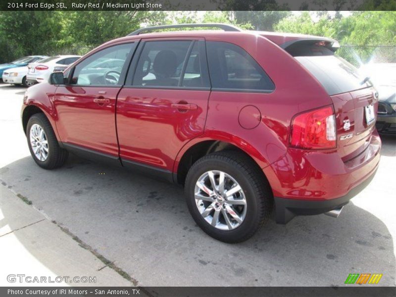 Ruby Red / Medium Light Stone 2014 Ford Edge SEL