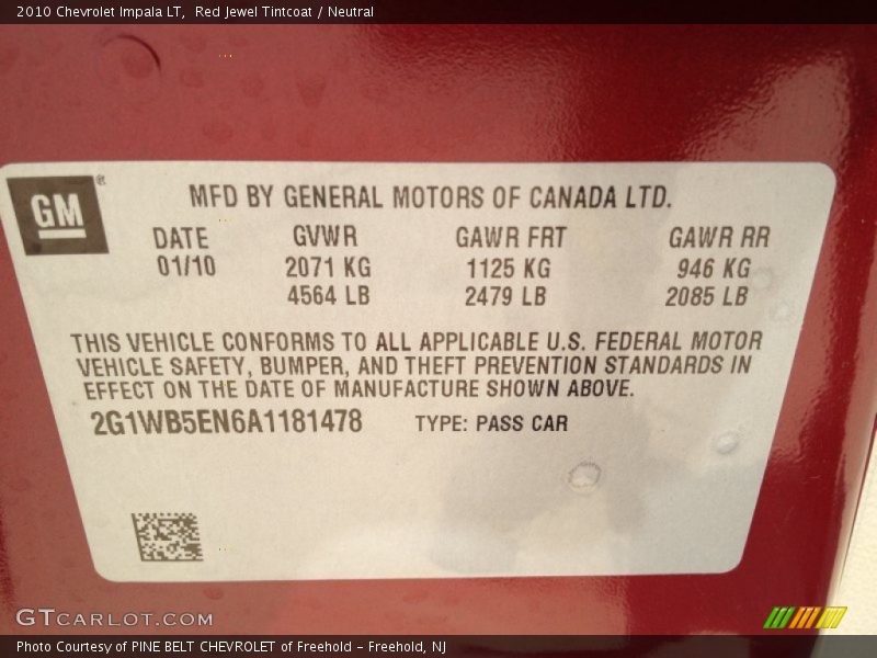 Red Jewel Tintcoat / Neutral 2010 Chevrolet Impala LT