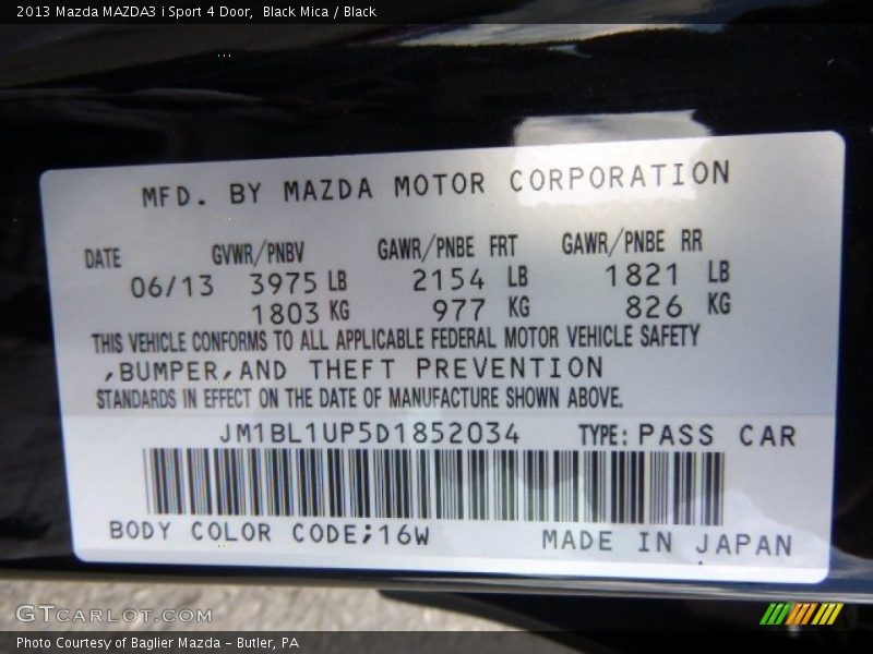 Black Mica / Black 2013 Mazda MAZDA3 i Sport 4 Door