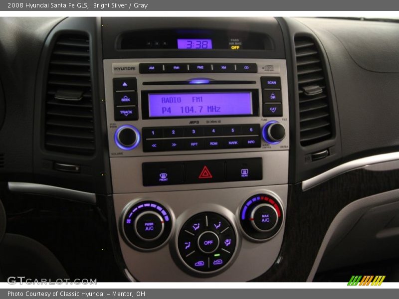 Bright Silver / Gray 2008 Hyundai Santa Fe GLS