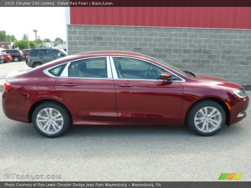 Velvet Red Pearl / Black/Linen 2015 Chrysler 200 Limited