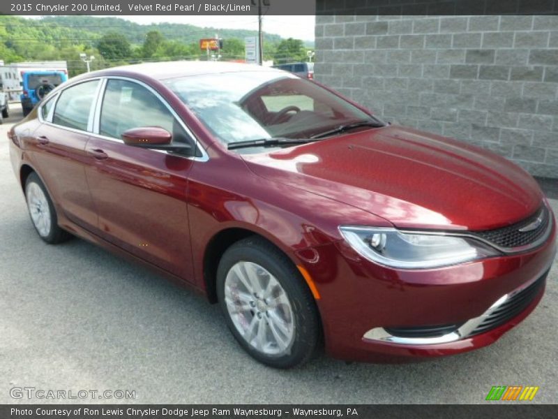 Velvet Red Pearl / Black/Linen 2015 Chrysler 200 Limited