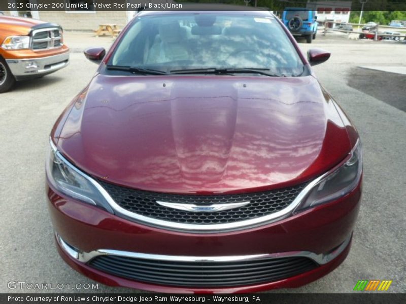 Velvet Red Pearl / Black/Linen 2015 Chrysler 200 Limited