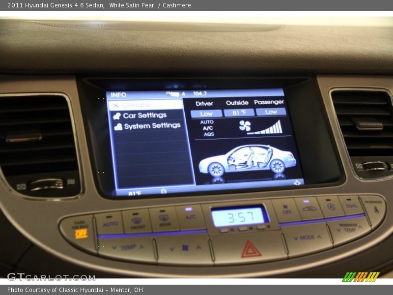 White Satin Pearl / Cashmere 2011 Hyundai Genesis 4.6 Sedan