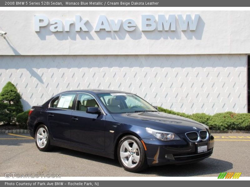 Monaco Blue Metallic / Cream Beige Dakota Leather 2008 BMW 5 Series 528i Sedan