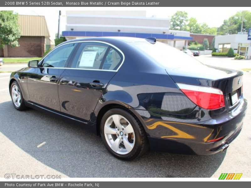 Monaco Blue Metallic / Cream Beige Dakota Leather 2008 BMW 5 Series 528i Sedan