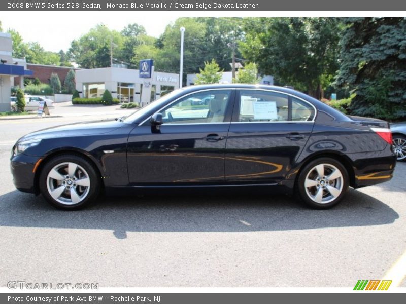 Monaco Blue Metallic / Cream Beige Dakota Leather 2008 BMW 5 Series 528i Sedan