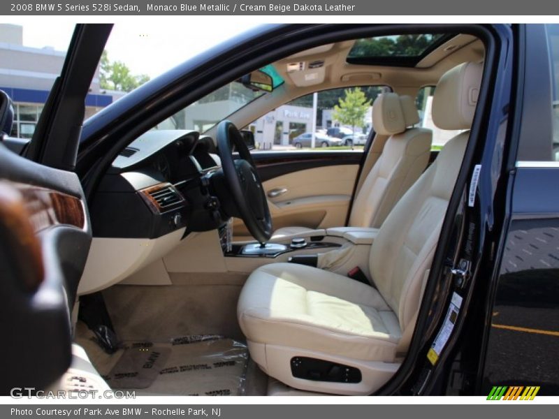 Monaco Blue Metallic / Cream Beige Dakota Leather 2008 BMW 5 Series 528i Sedan