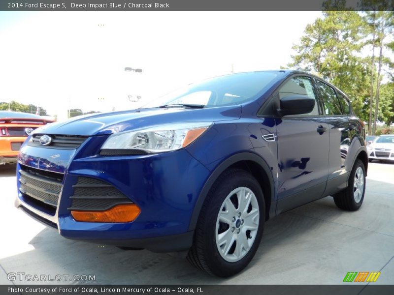 Deep Impact Blue / Charcoal Black 2014 Ford Escape S