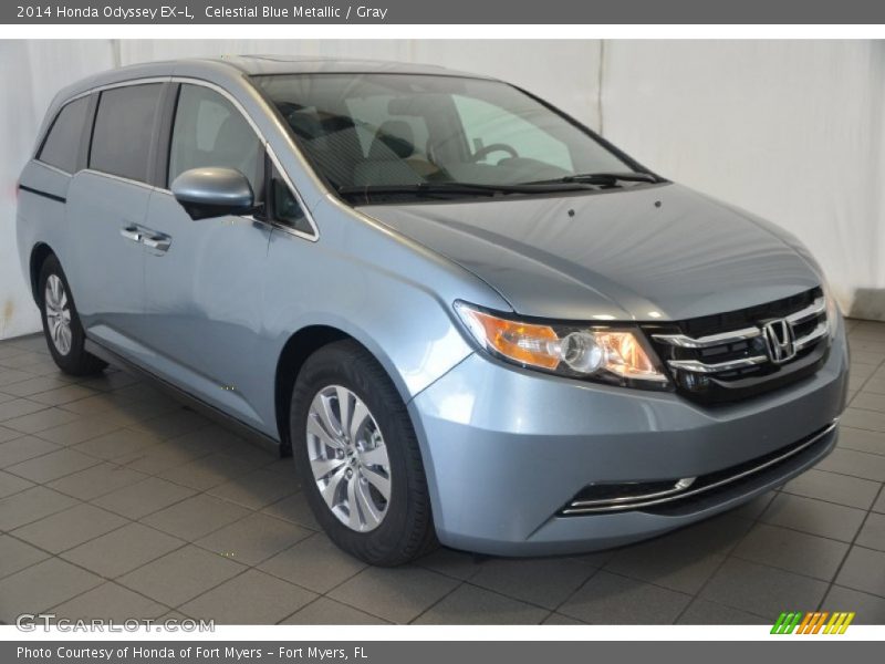 Celestial Blue Metallic / Gray 2014 Honda Odyssey EX-L