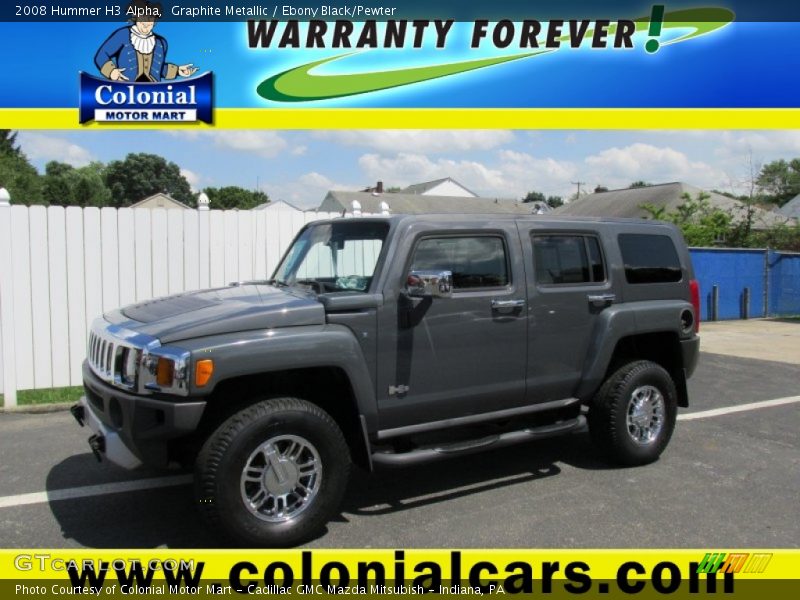 Graphite Metallic / Ebony Black/Pewter 2008 Hummer H3 Alpha