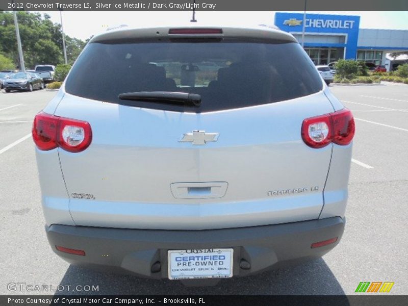 Silver Ice Metallic / Dark Gray/Light Gray 2012 Chevrolet Traverse LS