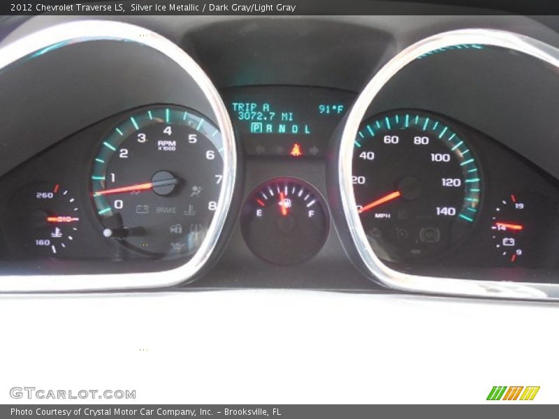 Silver Ice Metallic / Dark Gray/Light Gray 2012 Chevrolet Traverse LS