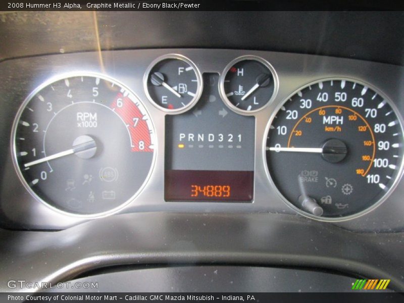 Graphite Metallic / Ebony Black/Pewter 2008 Hummer H3 Alpha