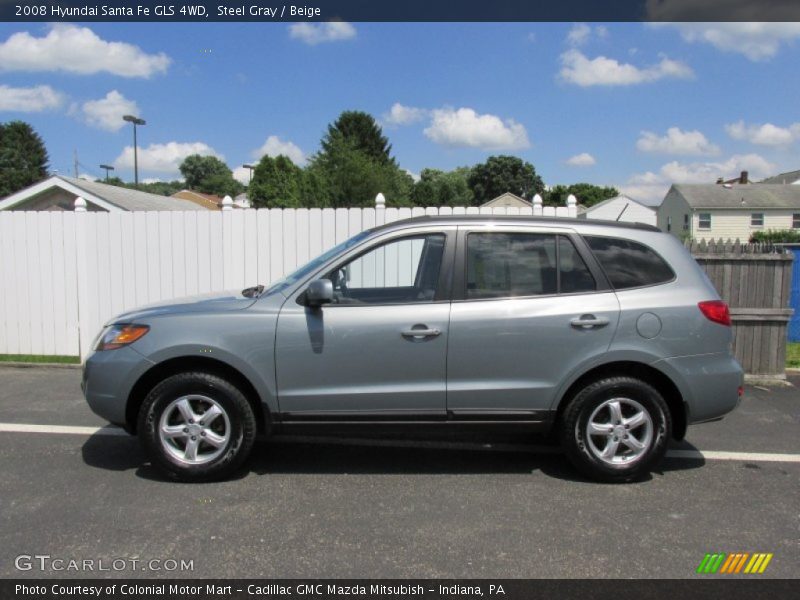Steel Gray / Beige 2008 Hyundai Santa Fe GLS 4WD